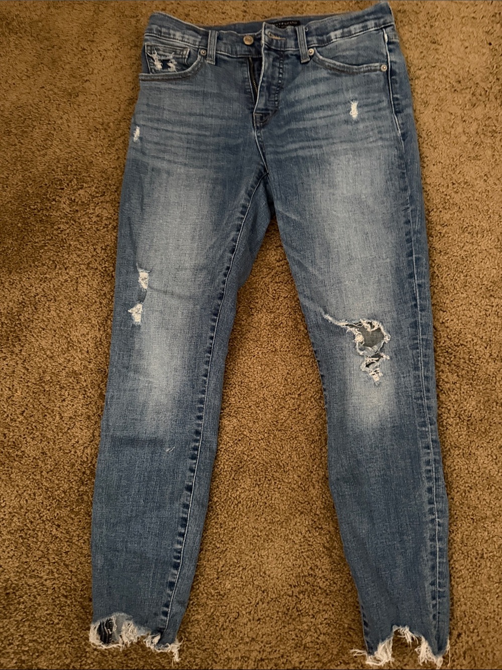 Lucky Brand Distressed Medium Blue Skinny Jeans